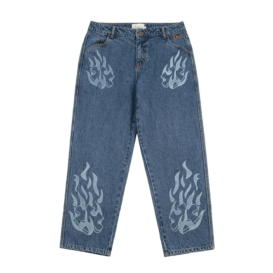 Flamepuzz Relaxed Denim Pants - Indigo