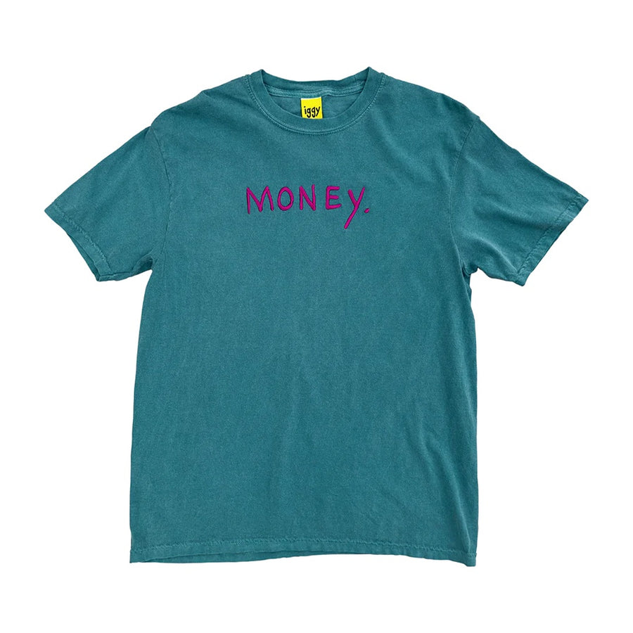 Embroidered Money Tee -  Washed Emerald