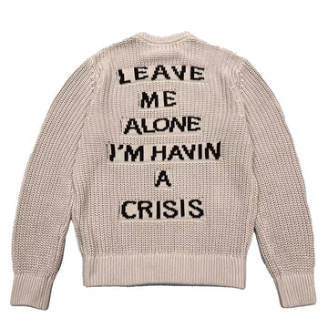 Crisis Ribbed Knit Sweater  - Khaki