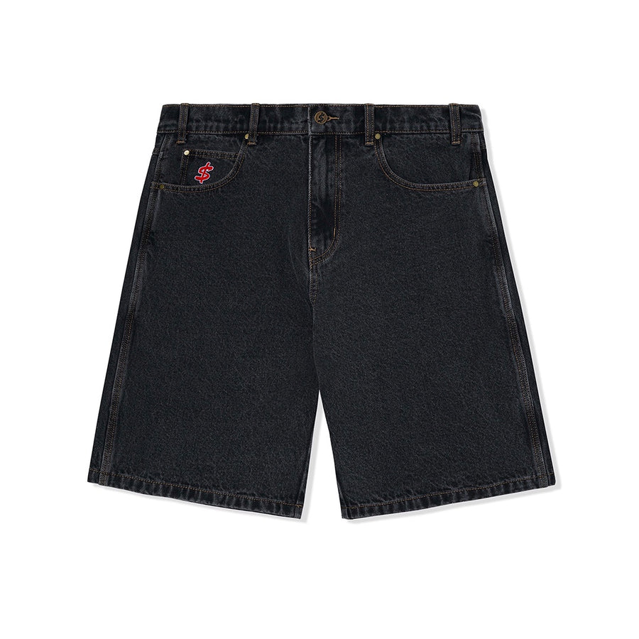 Logo Denim Shorts - Washed Black