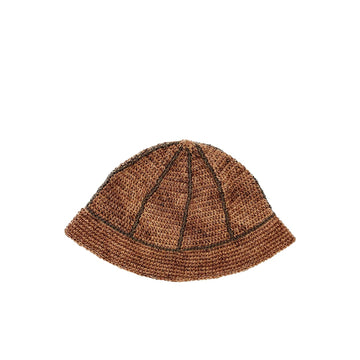 Hemp Crochet Bucket Hat - Brown