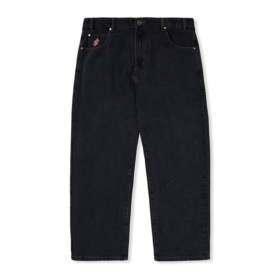 Logo Baggy Denim Jeans - Washed Black