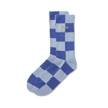 Checkered Socks - Powder Blue / Slate