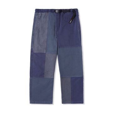 Washed Canvas Patchwork Pants - Washed Navy