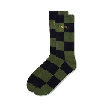 Checkered Socks - Black / Sage