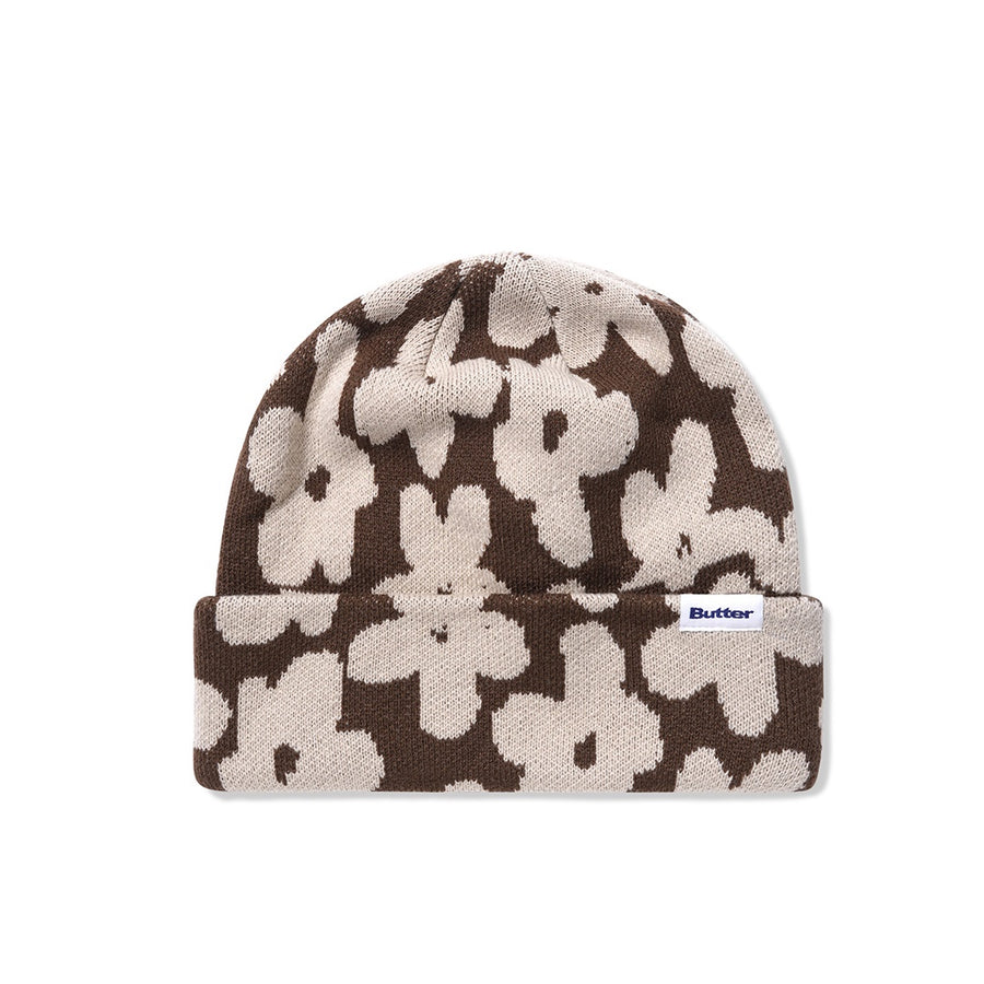 Floral Beanie - Brown