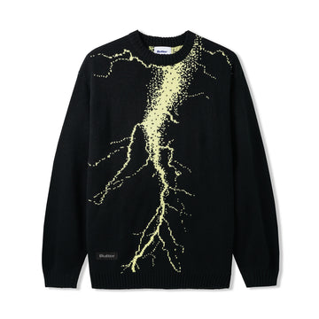 Lightning Knitted Sweater - Black