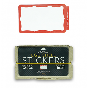 Egg Shell Stickers Red Wavy Border