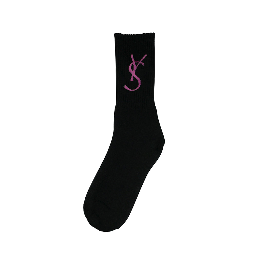 YS Socks - Black/Plum