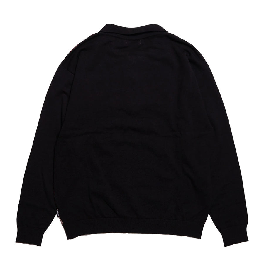 Chain Half Zip Kit Sweater - Black