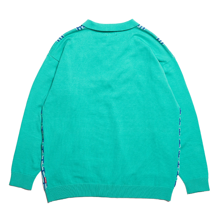 Chain Half Zip Kit Sweater - Teal