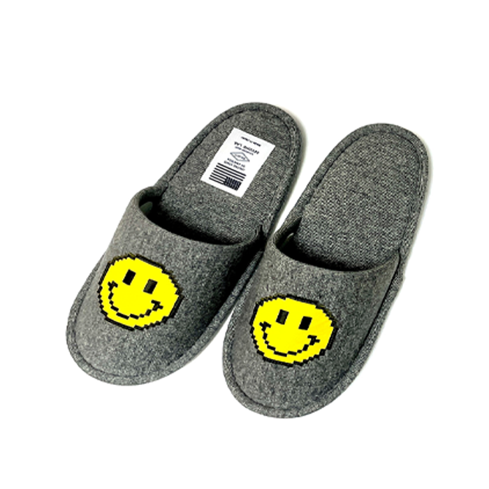 8Bit Smile Room Shoes - Charcoal