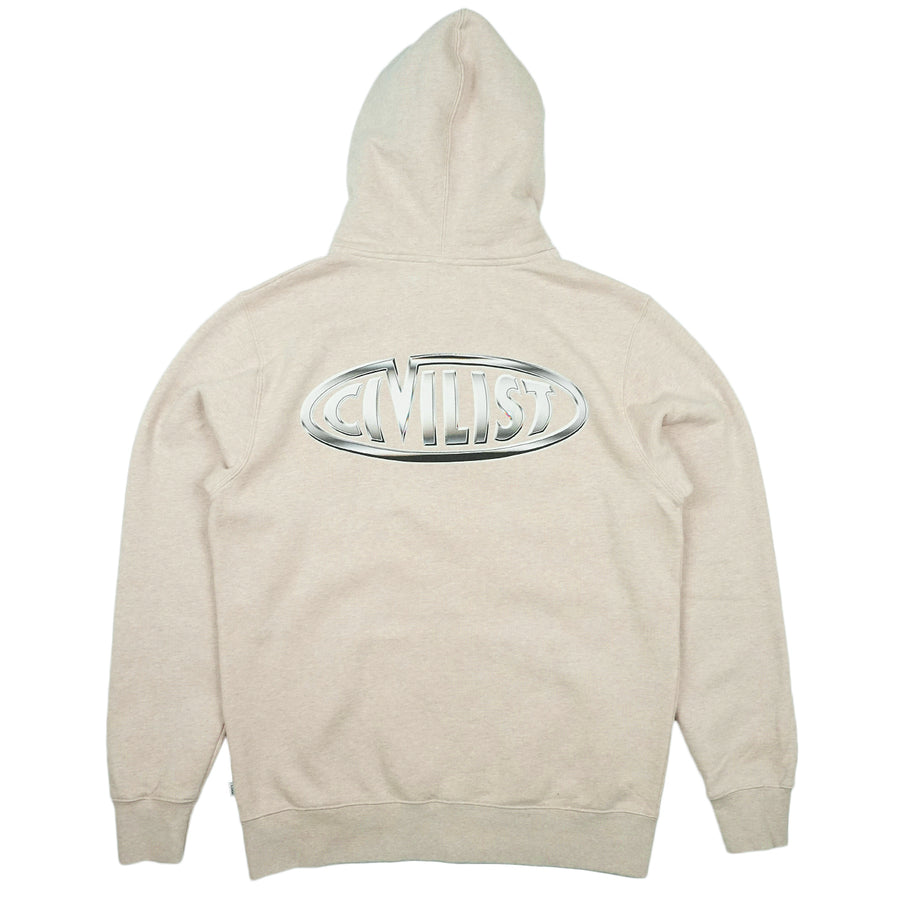 Chrome Zip Hood - Heather Beige