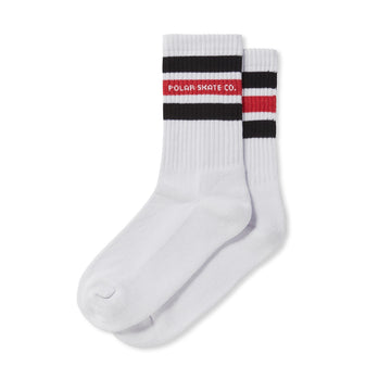 Fat Stripe Socks - White / Black / Red