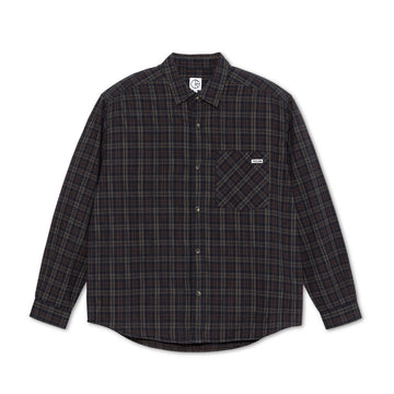 Mitchell LS Shirt Flannel - Navy / Brown