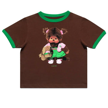 Doll Baby Ringer Tee - Brown/Green
