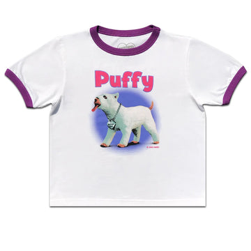 Puffy Baby Ringer Tee - White/Purple
