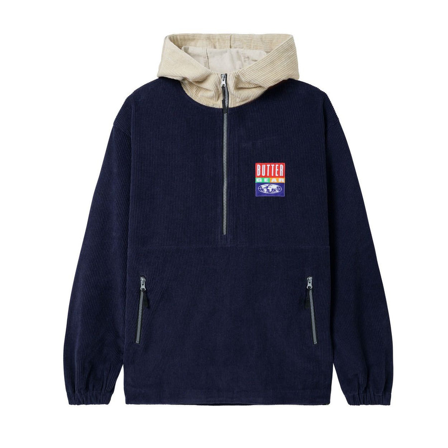 High Wale Cord Pullover Jacket - Navy