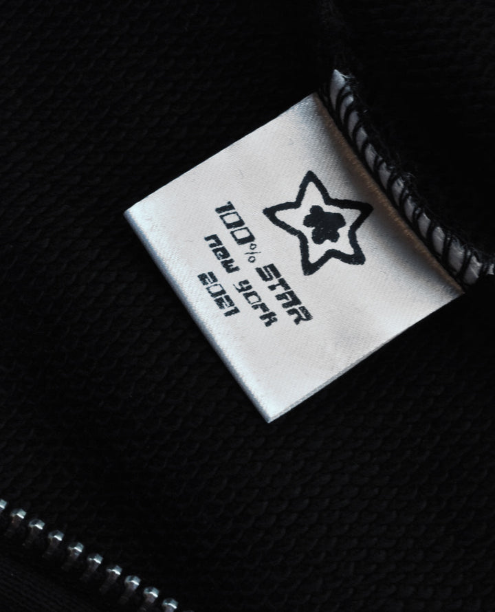 Star Zip Up Jacket - Black
