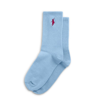 No Comply Socks - Light Blue/Cherry