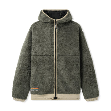 Sherpa Zip Thru Jacket - Pine/Khaki