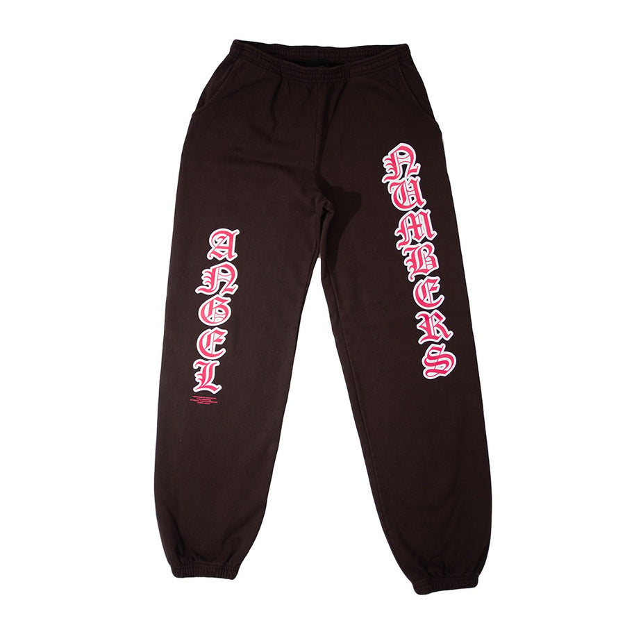 Angel Numbers Sweatpants - Brown