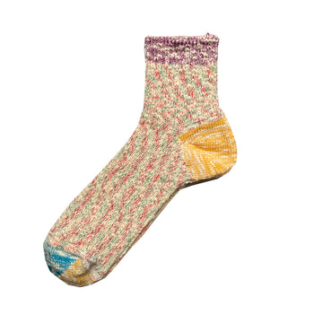 Tri-Colour Mottled Socks - Purple