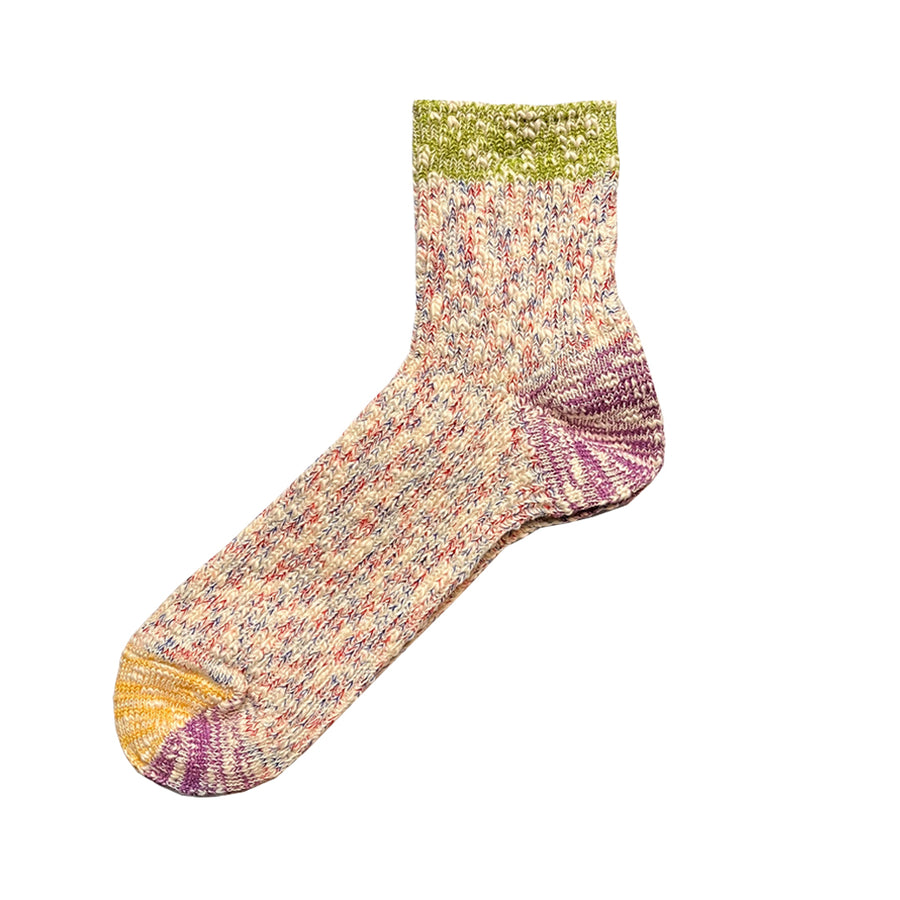 Tri-Colour Mottled Socks - Green