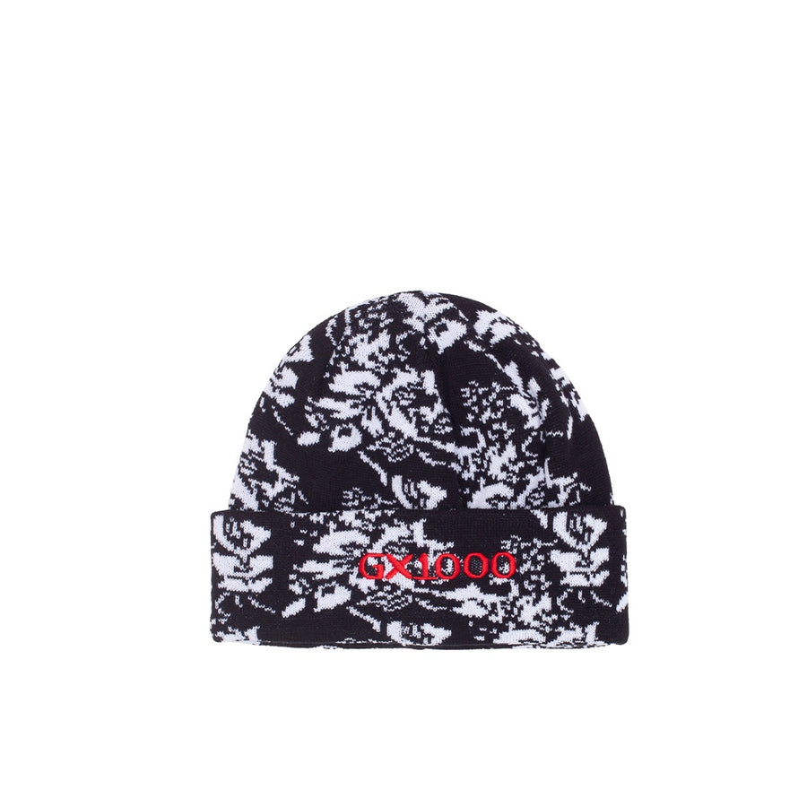 Floral Beanie - Black