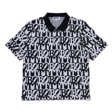 Square Logo Jacquard Polo - White