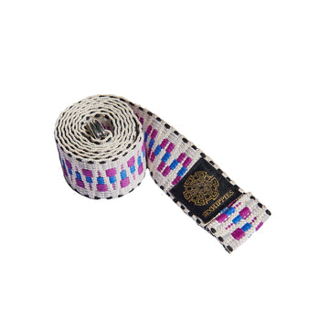 Jacquard Knit D-Ring Belt - Purple