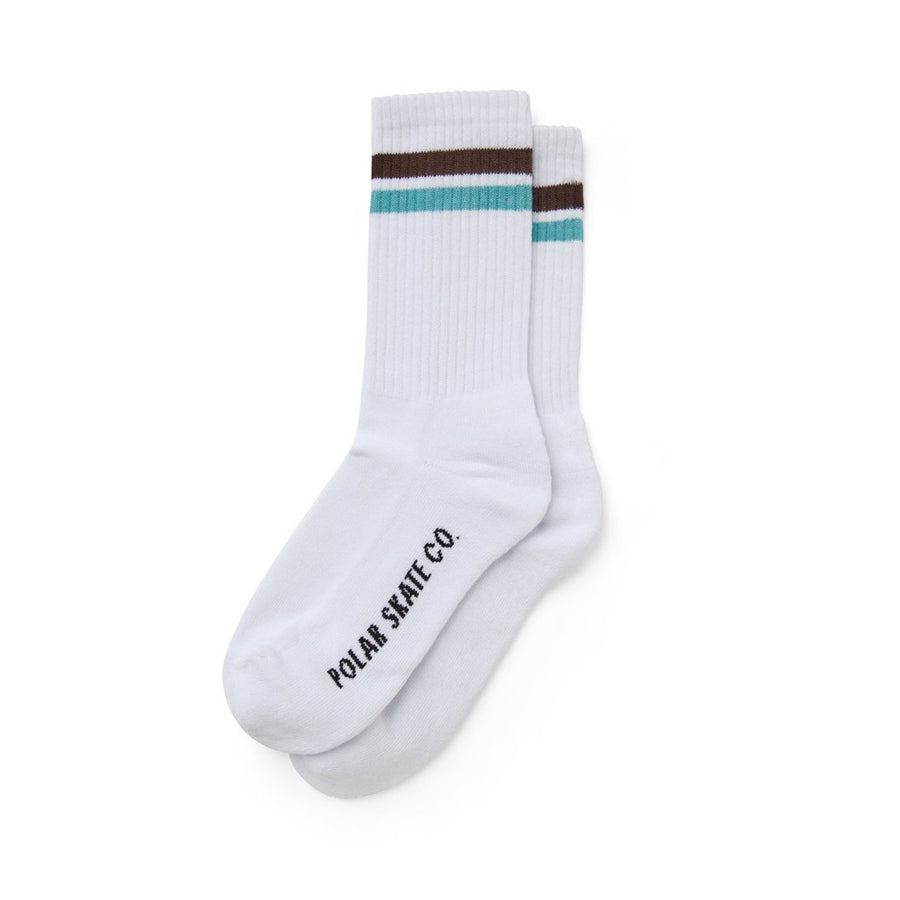 Stripe Socks - White/Brown/Mint