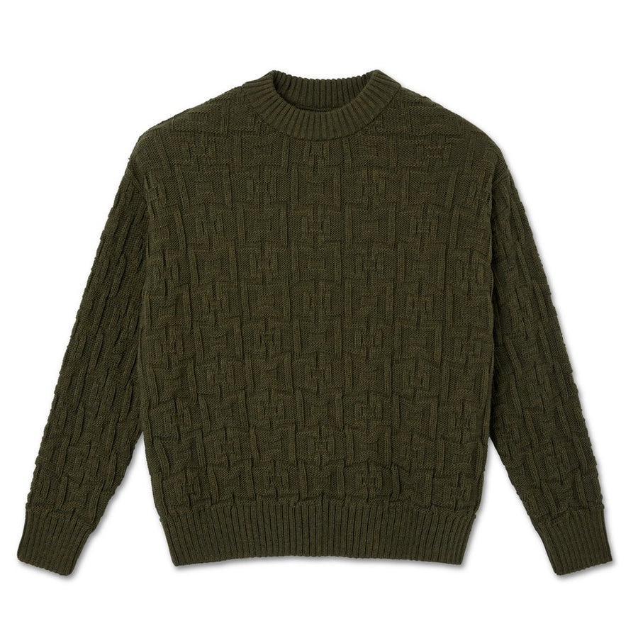 Square Knit Sweater - Army Green