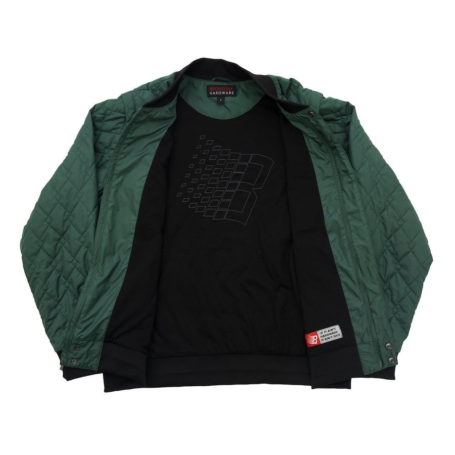 Quilted Bomber Vest - Pine
