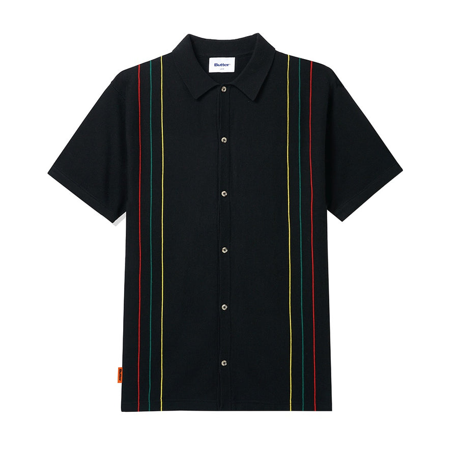 Stripe Knit Shirt - Black