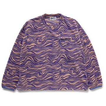 Fleece Mock Neck Pullover - Purple