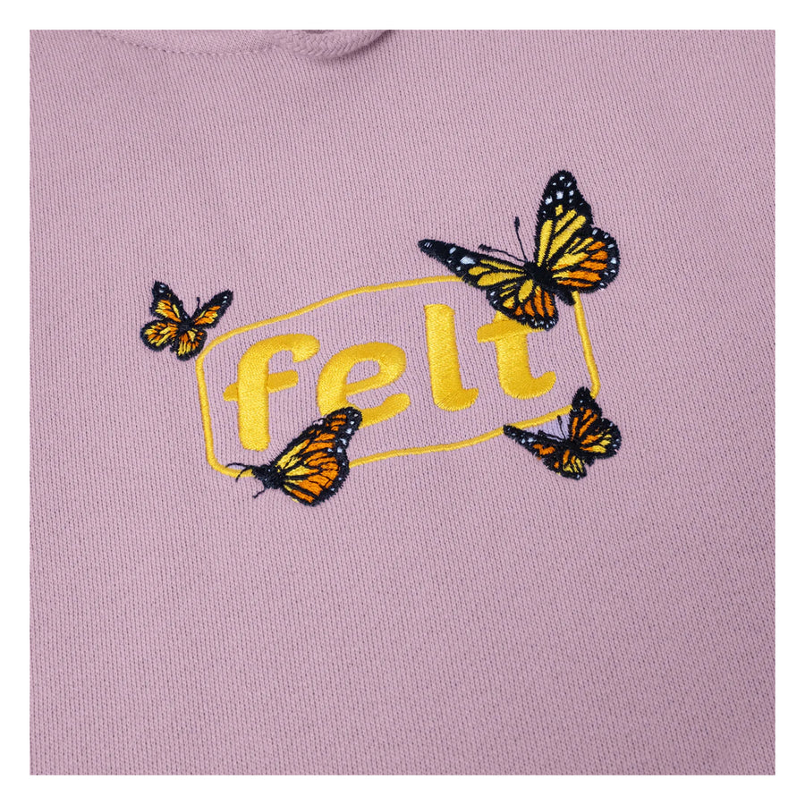 Butterfly Fleece Hoodie - Light Purple