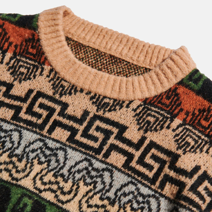 Local Letters Sweater - Tan/Toasted Orange