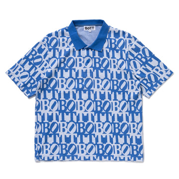 Square Logo Jacquard Polo - Blue