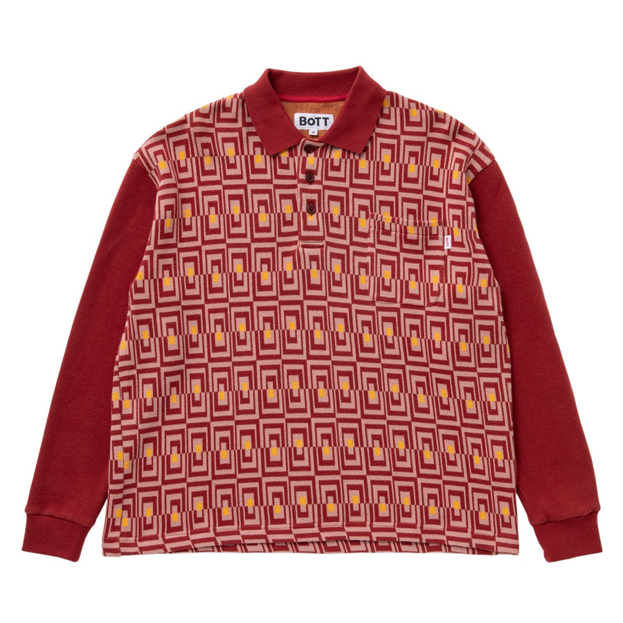 Door Jacquard L/SL Polo - Red