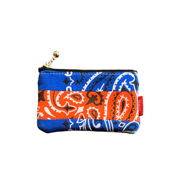 Multi Bandana One Zip Wallet - Orange/Blue