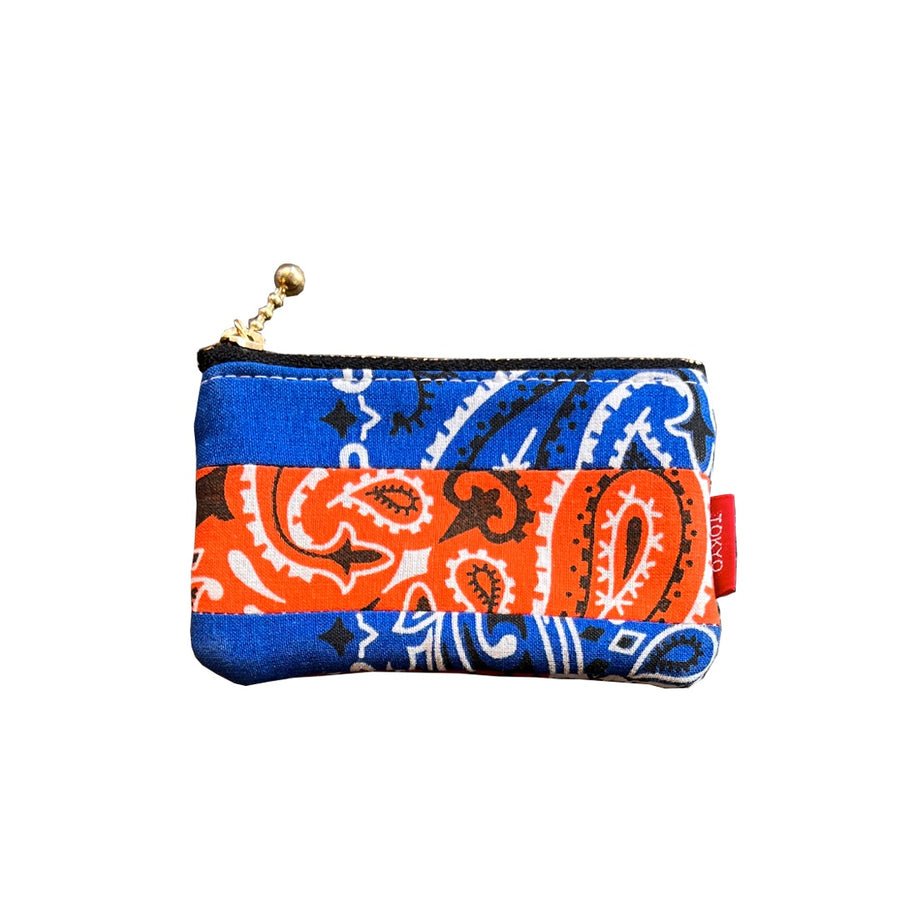Multi Bandana One Zip Wallet - Orange/Blue