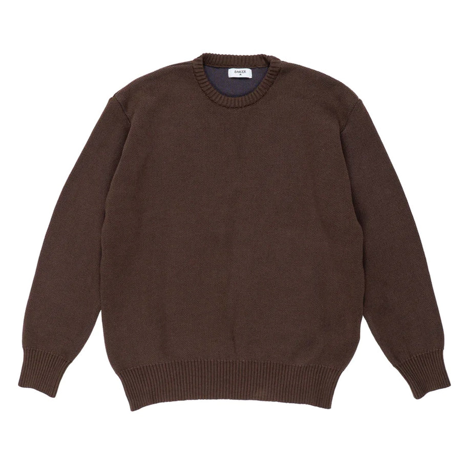 Elbow Logo Crew Knit - Brown