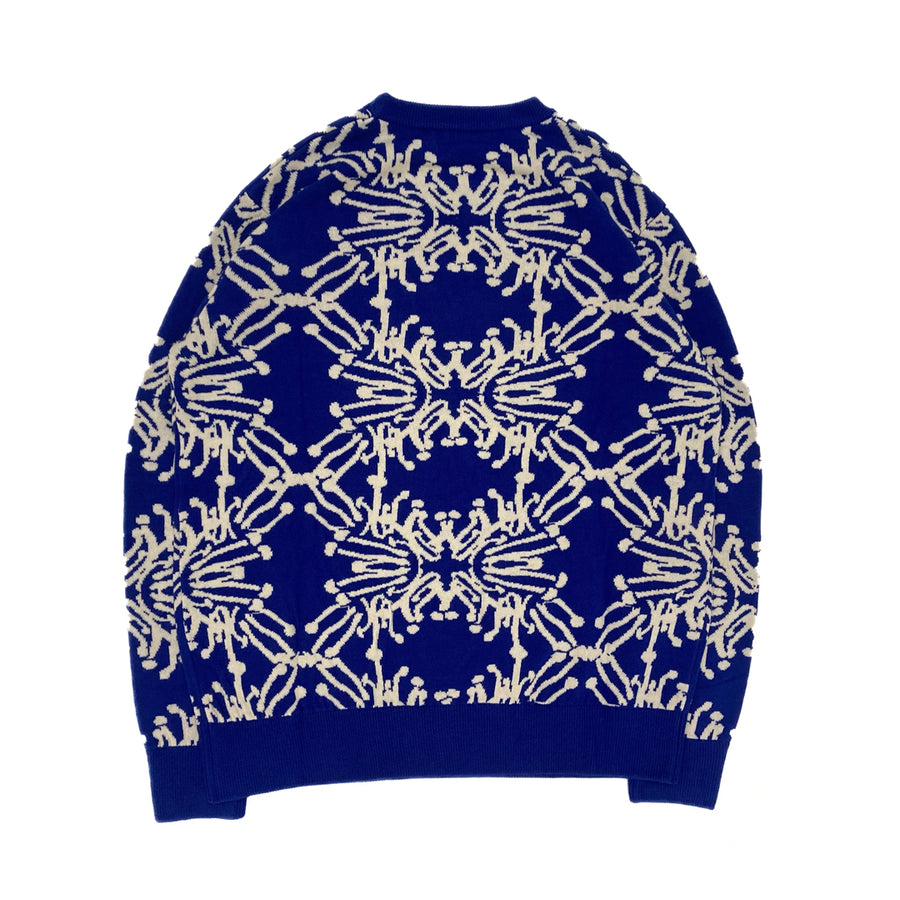 Speshal Mushroom Pattern Jacquard Sweater - Blue