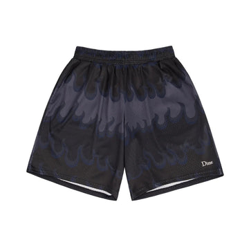 Space Flame Mesh Shorts - Black