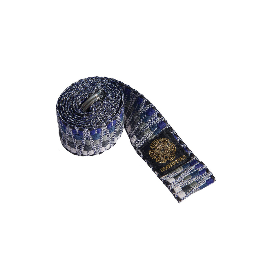 Jacquard Knit D-Ring Belt - Navy