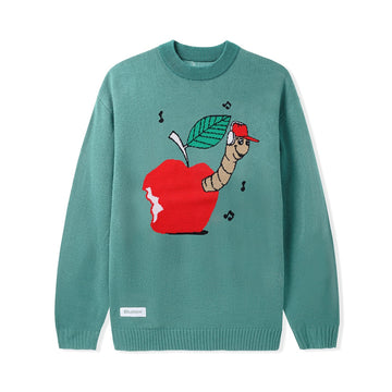 Worm Knit Sweater - Teal