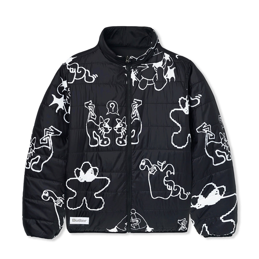 Jun Reversible Puffer Jacket - Black/Black