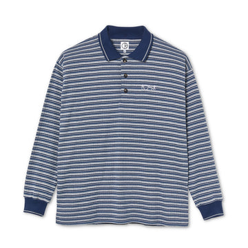 Stripe Polo Long Sleeve - Navy