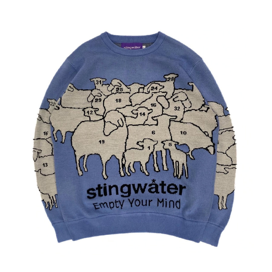 Counting Sheep Sweater - Light Blue